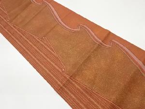 縞によろけリボン模様織出し袋帯